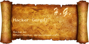 Hacker Gergő névjegykártya
