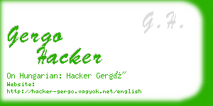 gergo hacker business card